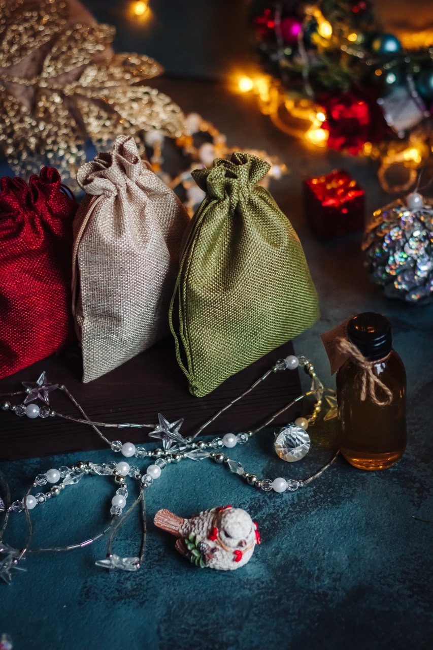 Подарочные мешочки для масел 100 мл в ассортименте